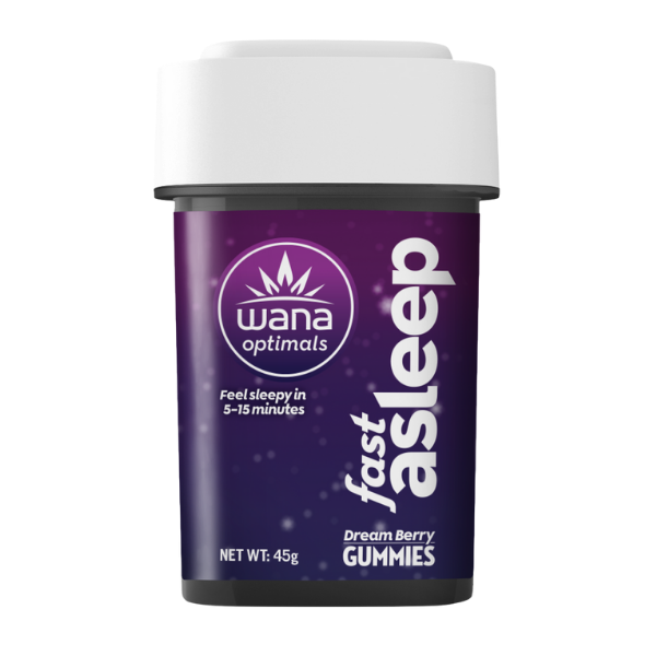 Wana Optimals Gummy 10pk / Fast Asleep Dream Berry 2mg D9 10mg CBD 2mg CBG 2mg CBN 1mg Melatonin